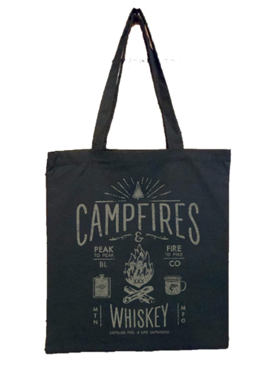 Black Lantern Canvas Tote Bags  Cute Reusable Totes for Women & Men  Campfires & Whiskey – Small Cloth Grocery Shopping Bags, Beach Tote, Utility
