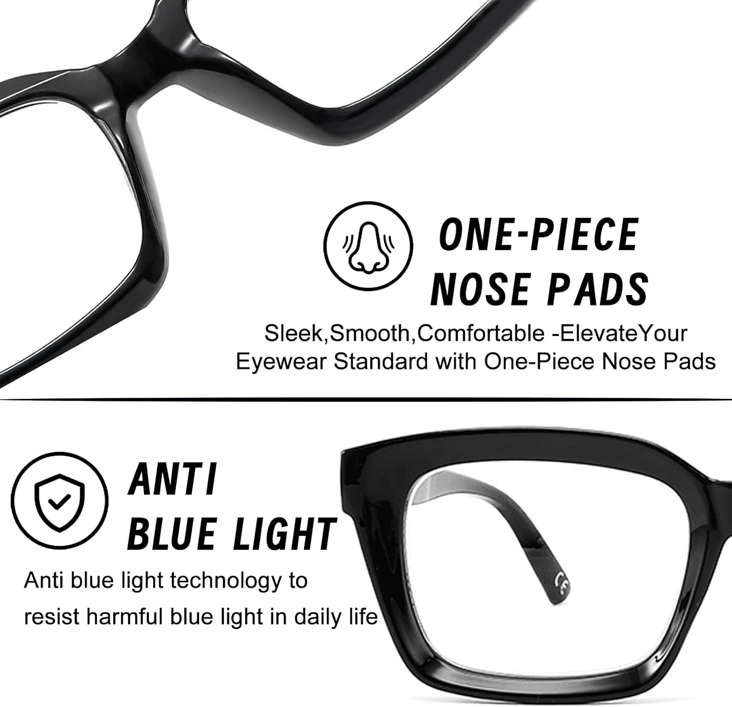 Hubeye 4 pares de lentes de lectura retro de gran tamaño con marco grande para hombres y mujeres, cuadrados, estilo Oprah, bloqueo de luz azul,