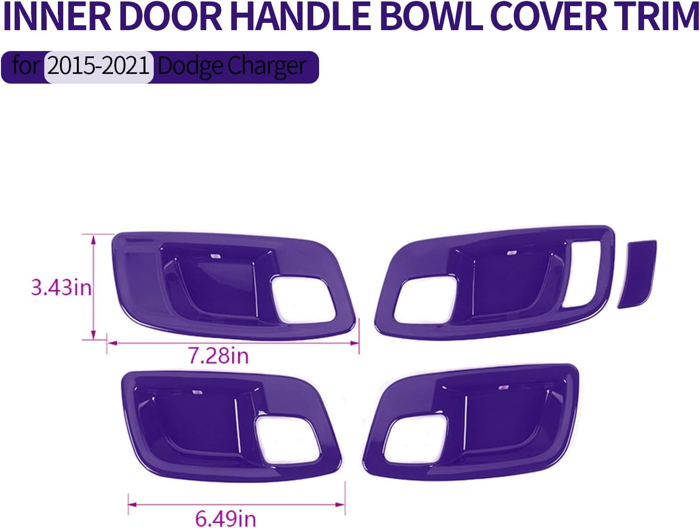 JWWY Cubierta para manija interior del cuenco de la puerta, ajuste para Dodge Charger 2011-2024+, accesorios interiores, Chrysler 300, 5 unidades,