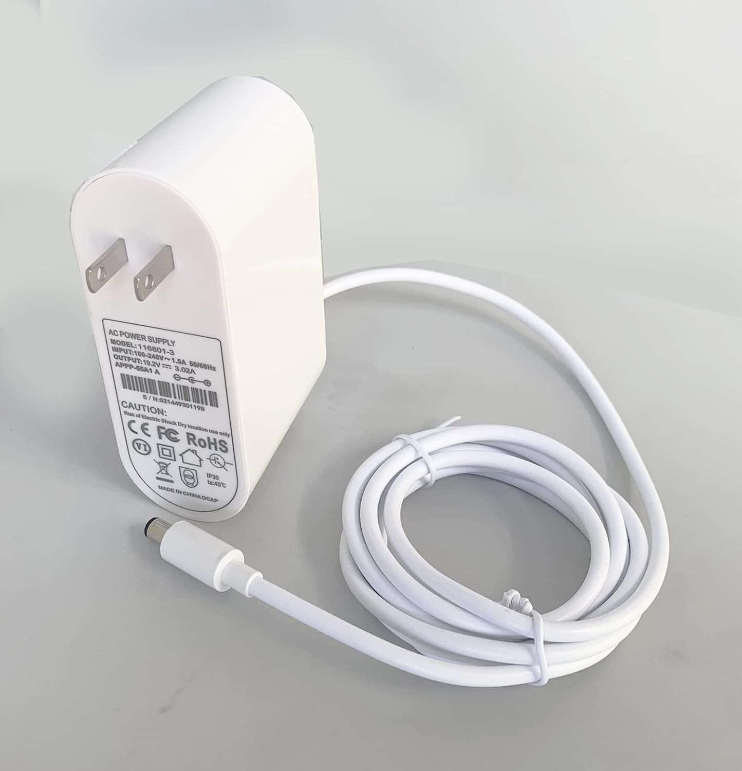 Cargador de repuesto para Dyson AM10 Humidificador ACDC Fuente de alimentación 19.2V 3.02A 116801-11 Adaptador de corriente Blanco