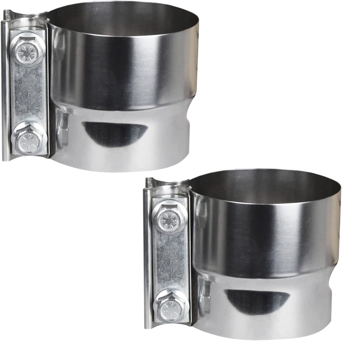 Abrazadera de escape de acero inoxidable de 2.75 pulgadas. La abrazadera de banda de escape de junta de regazo está protegida con película, se