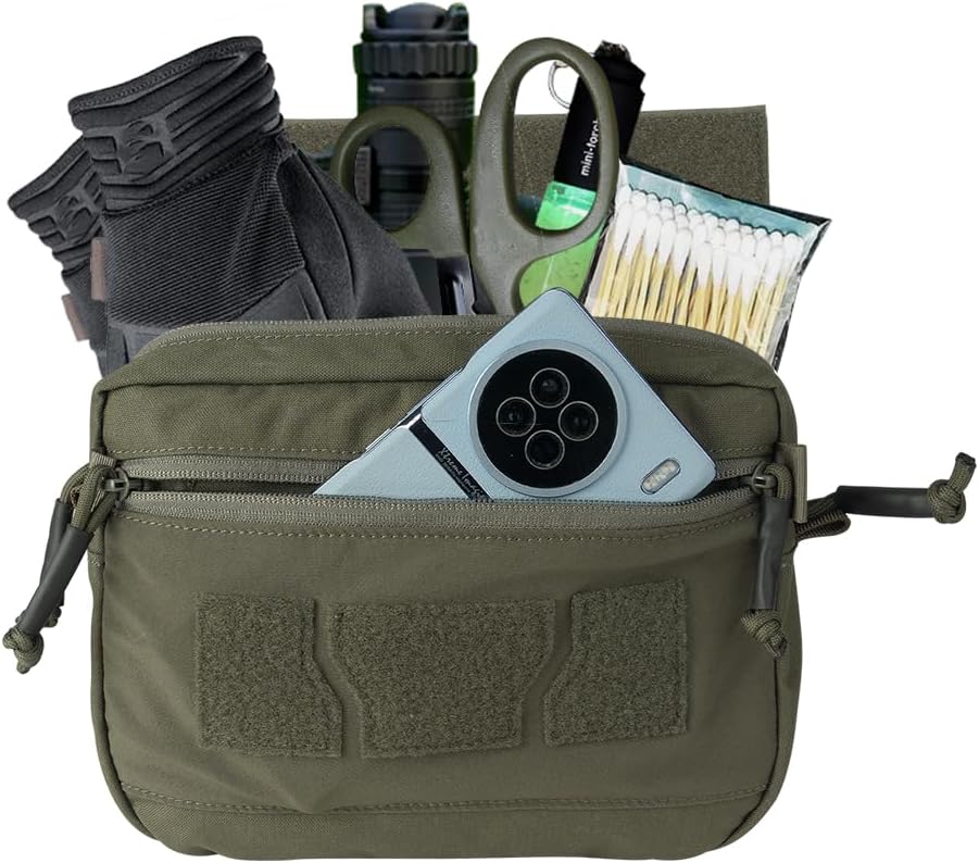 IDOGEAR Bolsa táctica de volcado para caída, chaleco para administrador, bolsa organizadora de herramientas Molle, con panel de gancho y bucle para