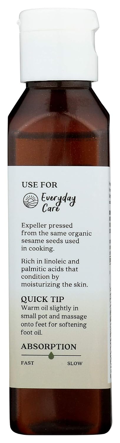 Aura Cacia Aceite orgánico para el cuidado de la piel, sésamo protector, 4 onzas líquidas