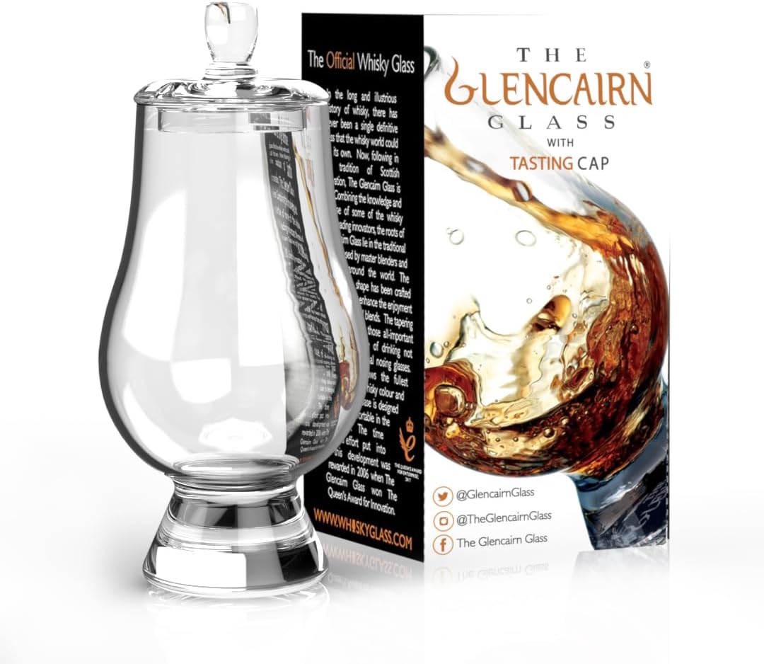 GLENCAIRN Vaso de whisky en cartón de regalo con tapas de degustación, juego de dos