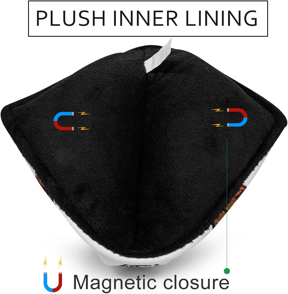 Barudan Golf Funda magnética para cabeza de putter, cubierta de putter, cubierta de golfo, regalo para esposo o papá, niños (blanco)