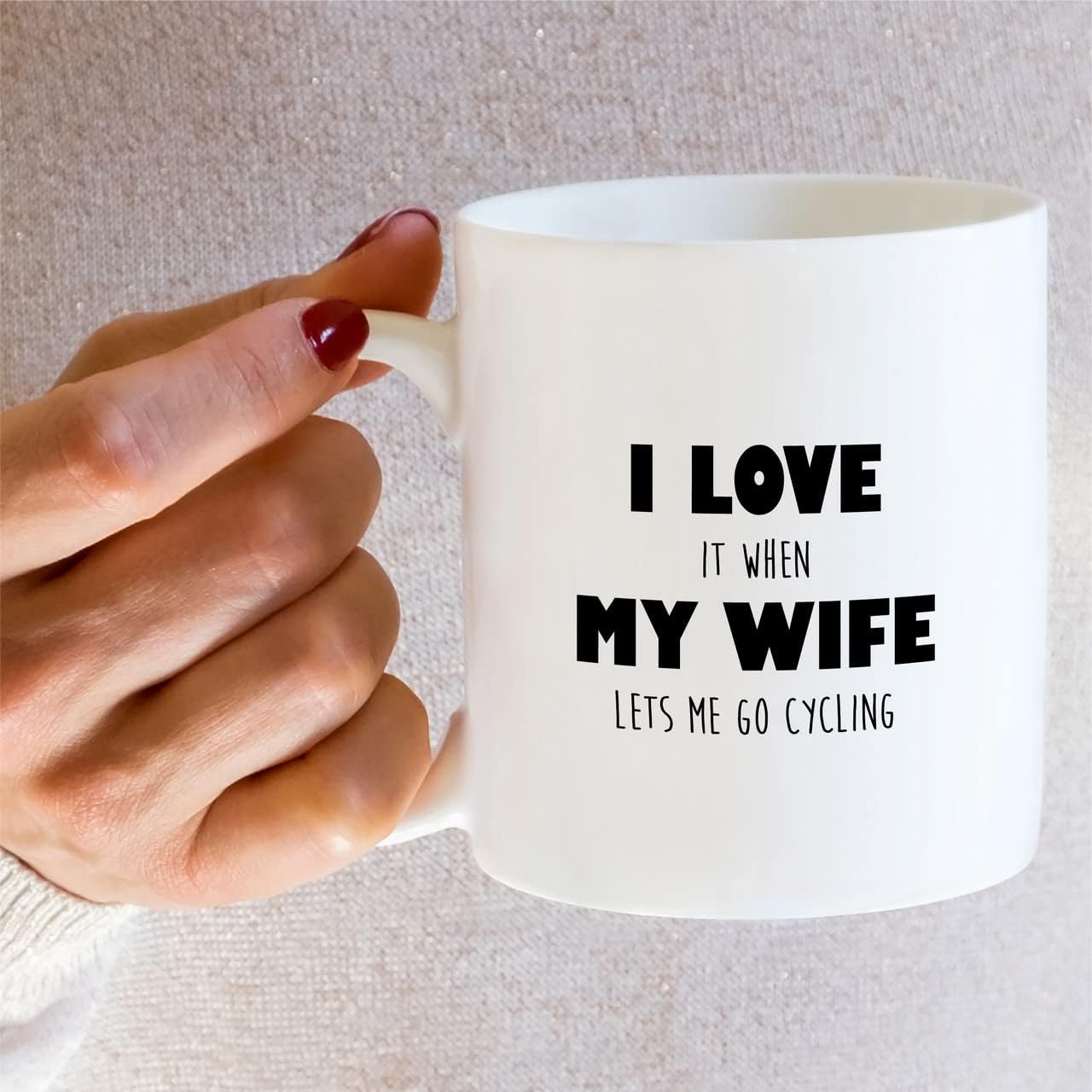 Retreez Taza divertida  Taza de café de cerámica con texto en inglés “I Love My Wife”, de 11 onzas, divertida, sarcasmo, sarcástico, motivacional,