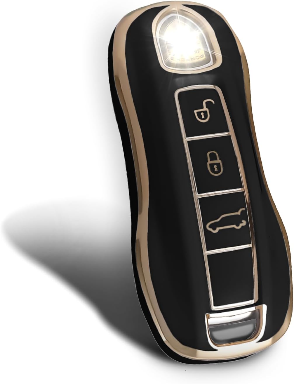 Funda protectora para llavero inteligente compatible con Porsche 911 Cayenne Panamera TAYCAN de 3 botones sin llave, accesorios de control remoto