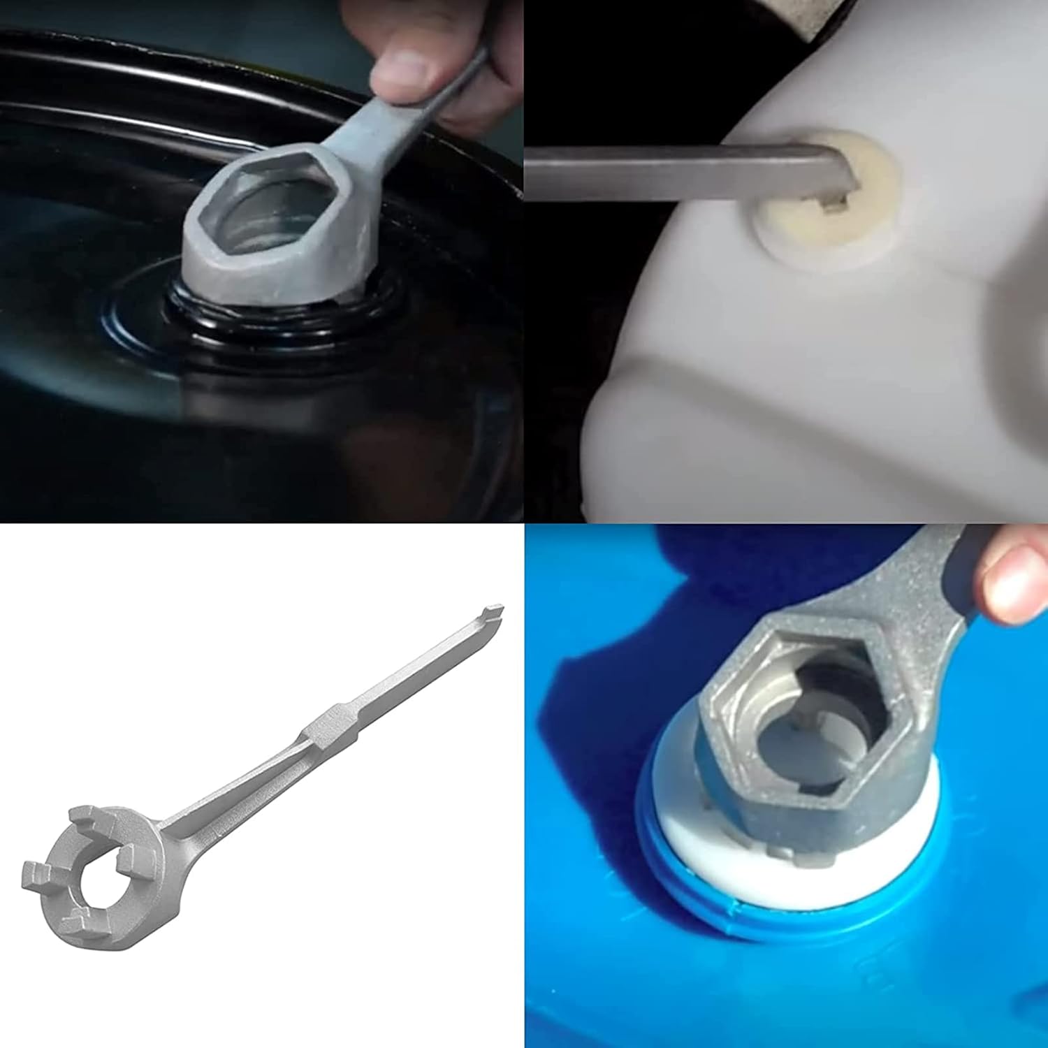 Llave Bung Llave de tambor de aluminio de galón, llave de tambor para abrir 10, 15, 20, 30, 50, 55 galones, llave de tambor de 55 galones, enchufe