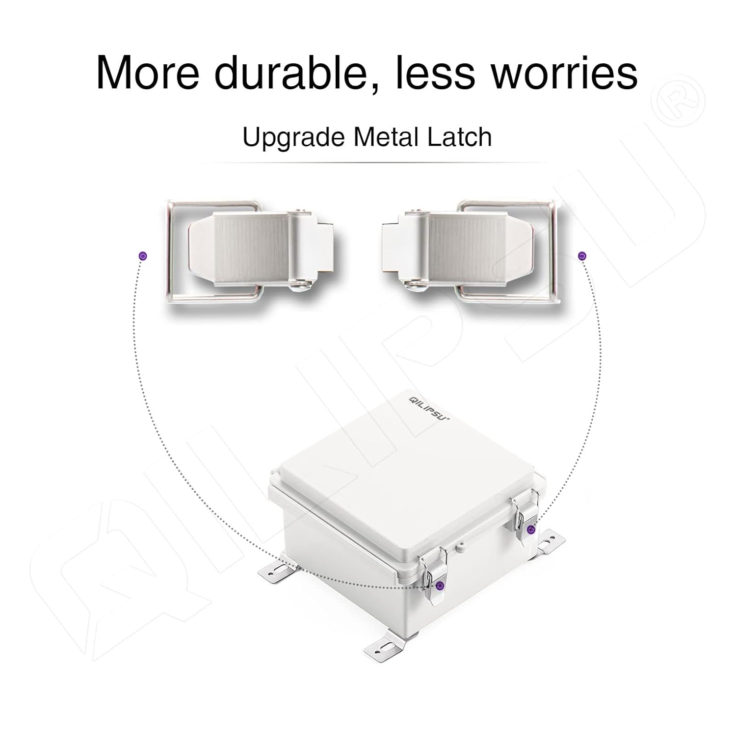 QILIPSU – Caja de conexiones de acero inoxidable con tapa, bisagras y placa de montaje, universal, impermeable IP67, plástico ABS, gris, recinto
