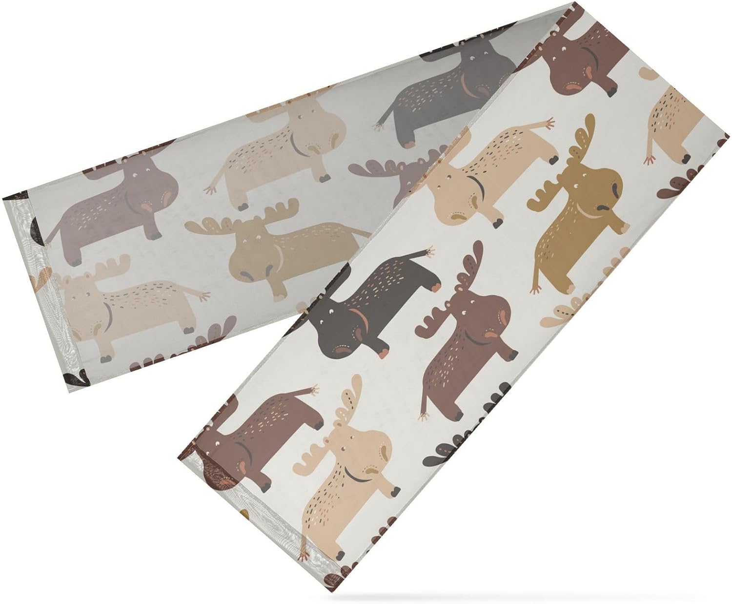 Christmas Cartoon Deers Table Runner Fall Decorations for Home for Kitchen Decorations Halloween Table Runner 108 Inches Long