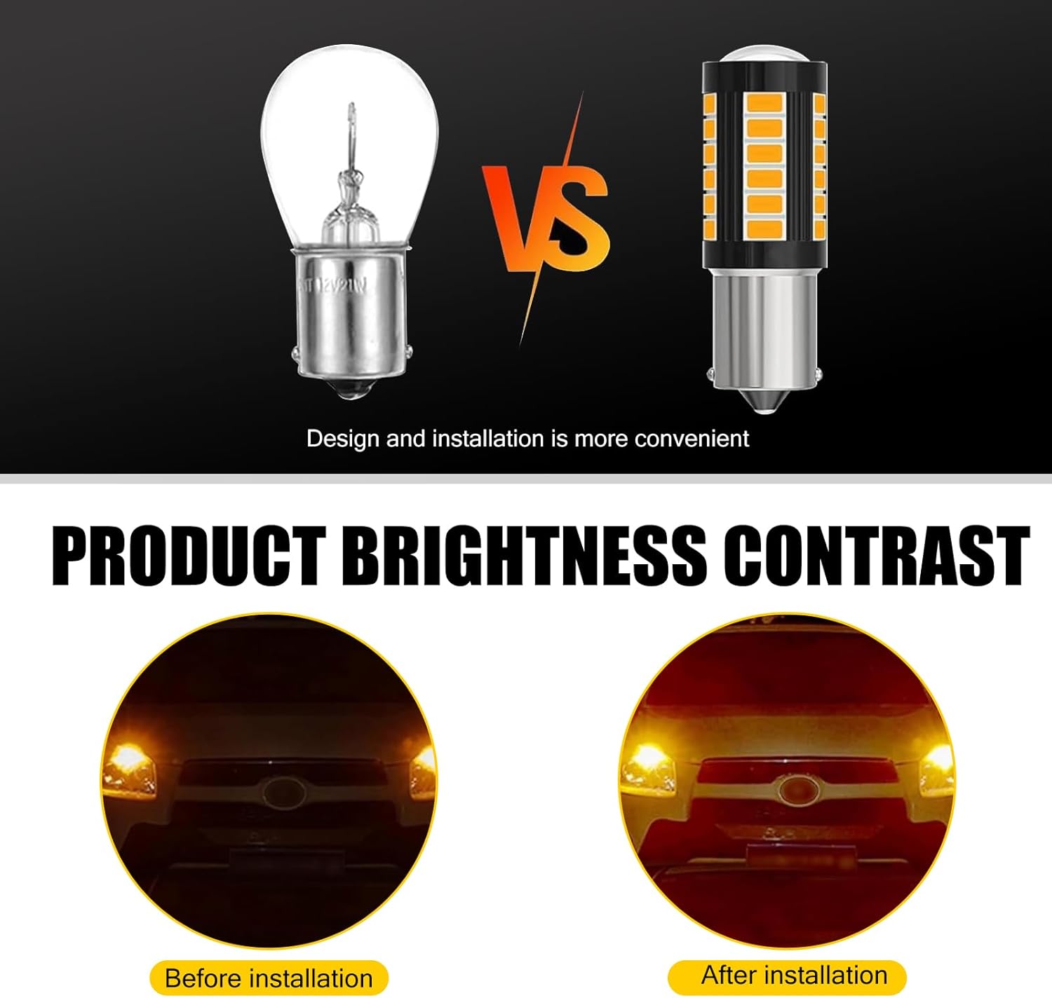 Pack-2 Car 1157 BAY15D LED Light, 33SMD 6000K Double Contact Super Bright Brake Light, 11 Design Original Smart IC Driven Bulb, Universal Lighting