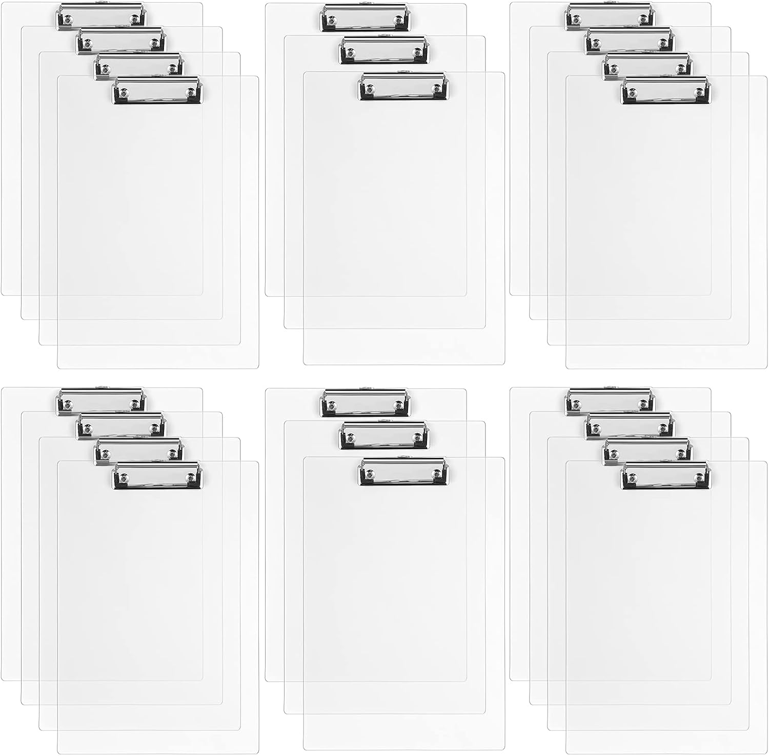 22 portapapeles de plástico para colgar, portapapeles de clip bajo, tamaño carta, lindo tablero de clip portátil para profesores, aula, suministros