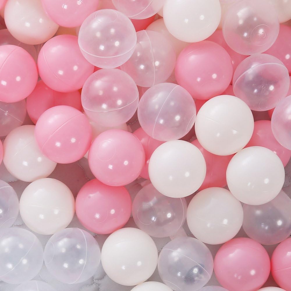 YUFER 500 bolas rosadas para niños, pelotas de plástico para piscina, para bebés, decoración de habitación y juguetes divertidos para fiestas
