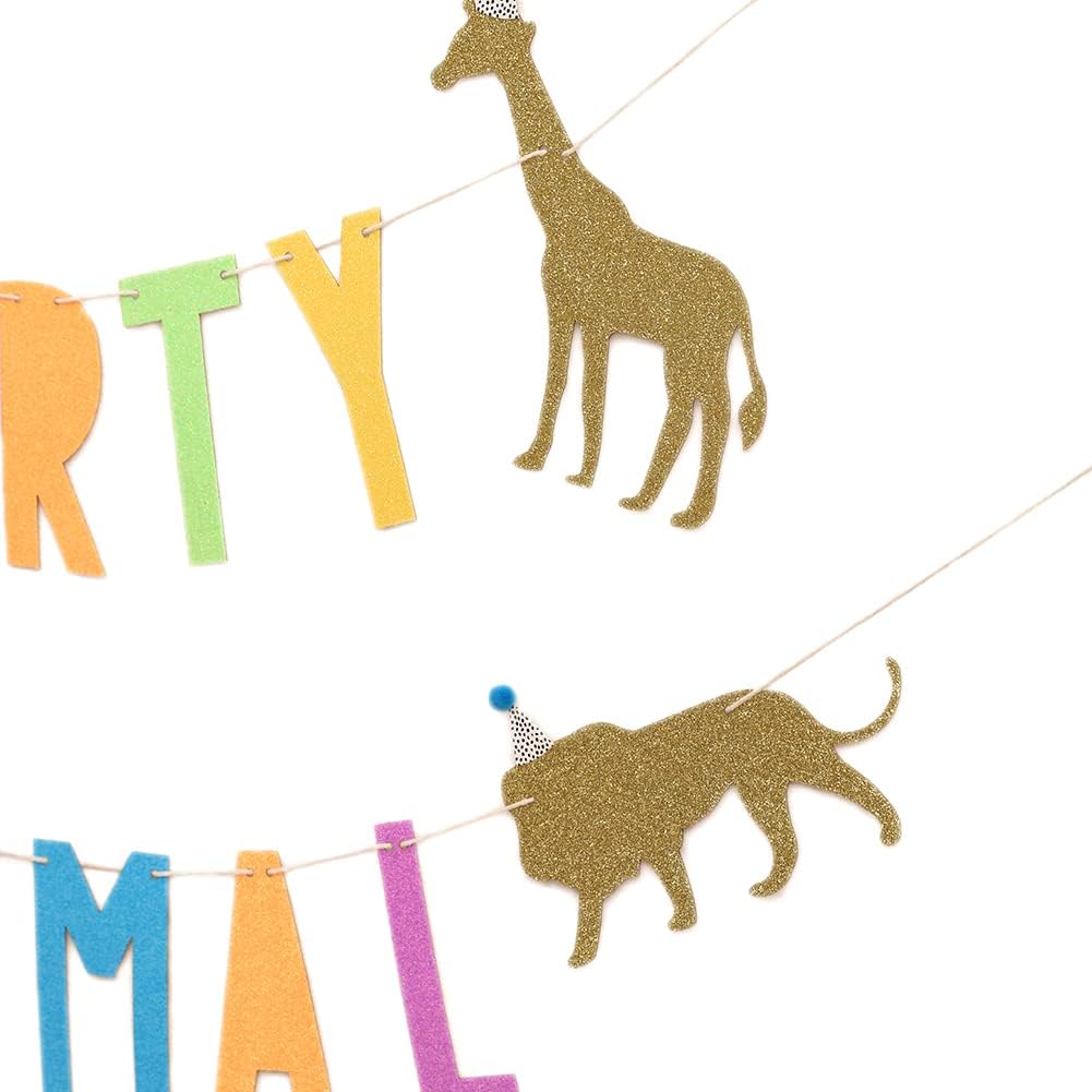 WAOUH Cartel de cumpleaños de animales para bebé, decoración de fiesta de zoológico, decoración de fiesta de circo para baby showers, accesorios de