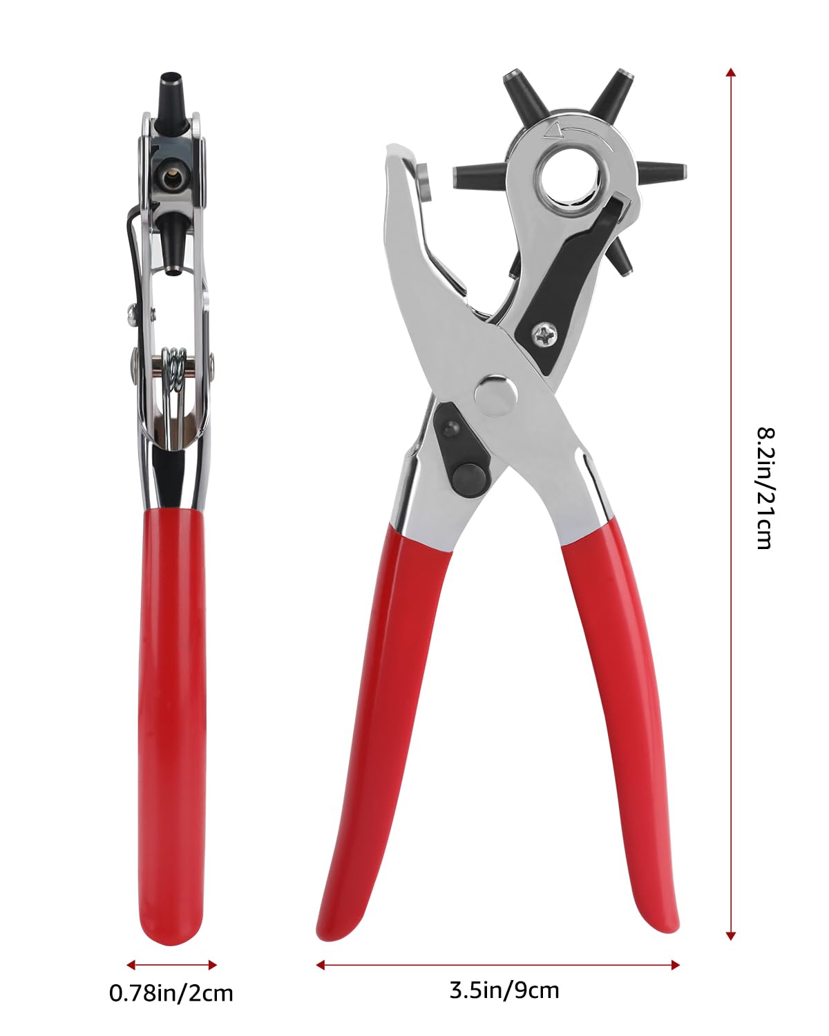 KingTool Perforadora profesional de cuero, perfecta para cinturones, correas de reloj, correas, collares de perro, sillones, zapatos, tela,