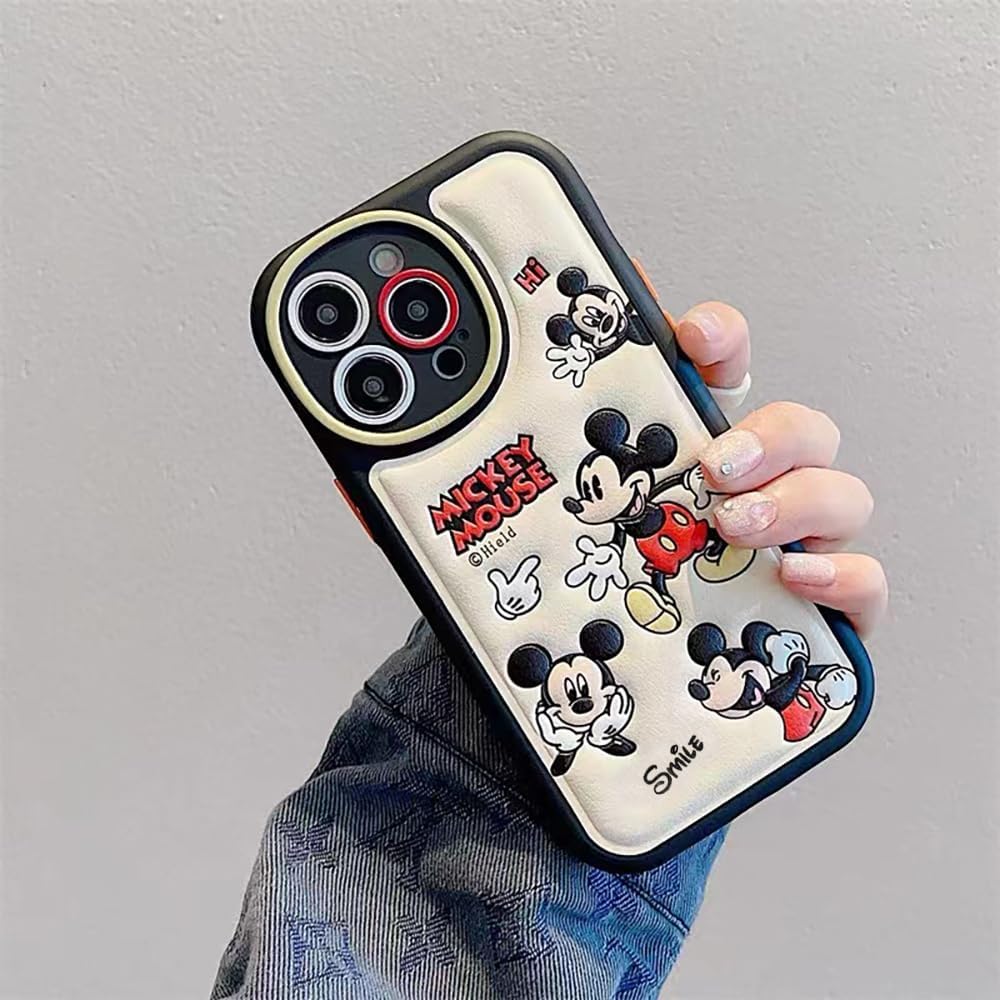 Funda compatible con iPhone 15 Pro de 6.1 pulgadas, funda Kawaii de piel TPU para teléfono con dibujos animados, goma suave a prueba de golpes,