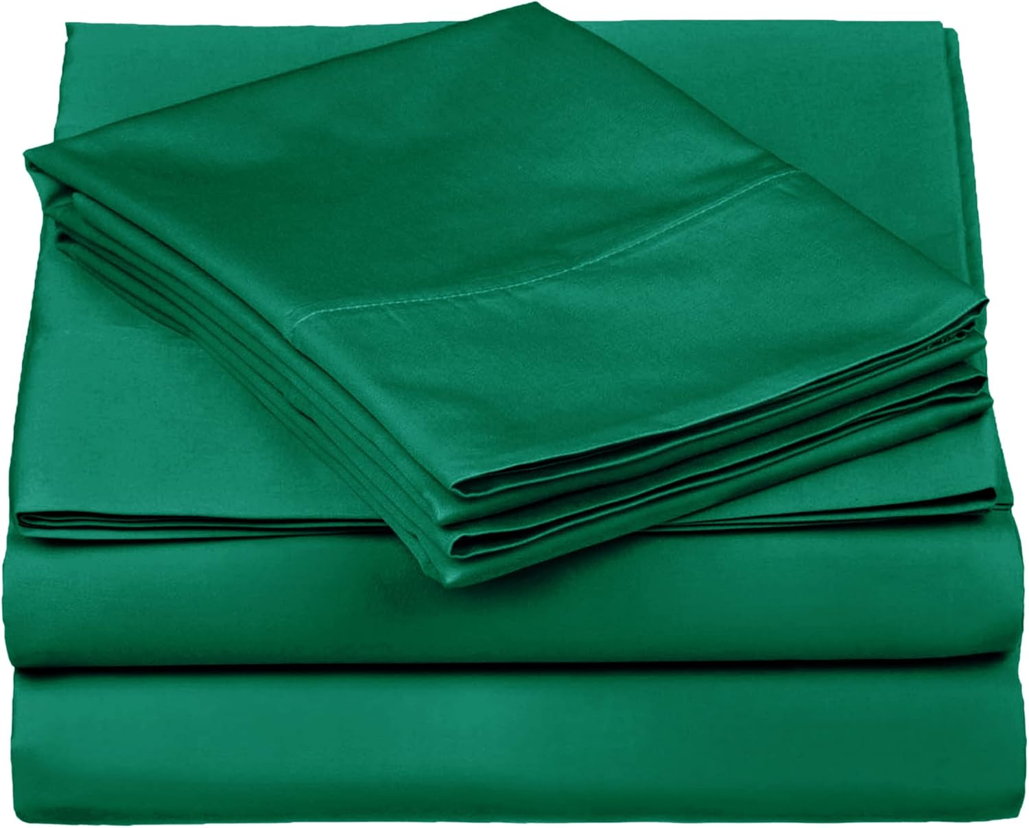 Superior Juego de sábanas de 100% algodón egipcio de 530 hilos, tamaño King, color verde