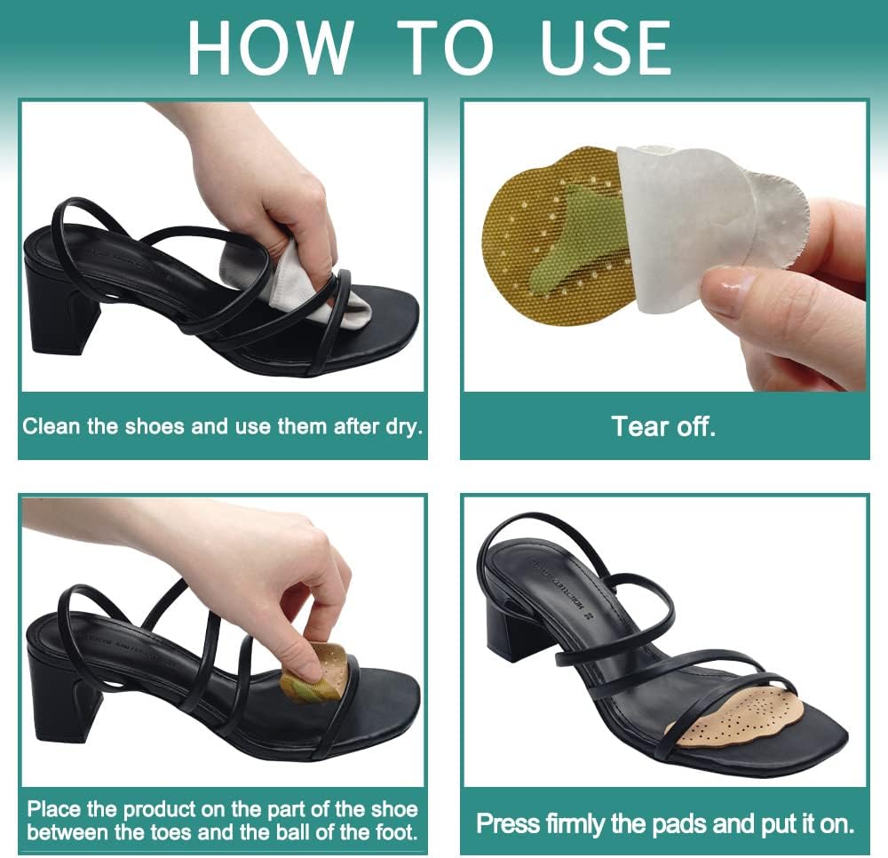 Cojines de bola de pie para tacones altos, almohadillas antideslizantes y cómodas para el antepié, almohadillas metatarsianas para alivio del dolor