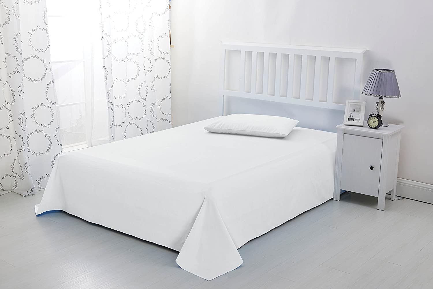 Sábana encimera 100% algodón egipcio, color blanco, tamaño King extragrande, fácil de lavar, 800 hilos, 1 pieza, 120 x 120 pulgadas