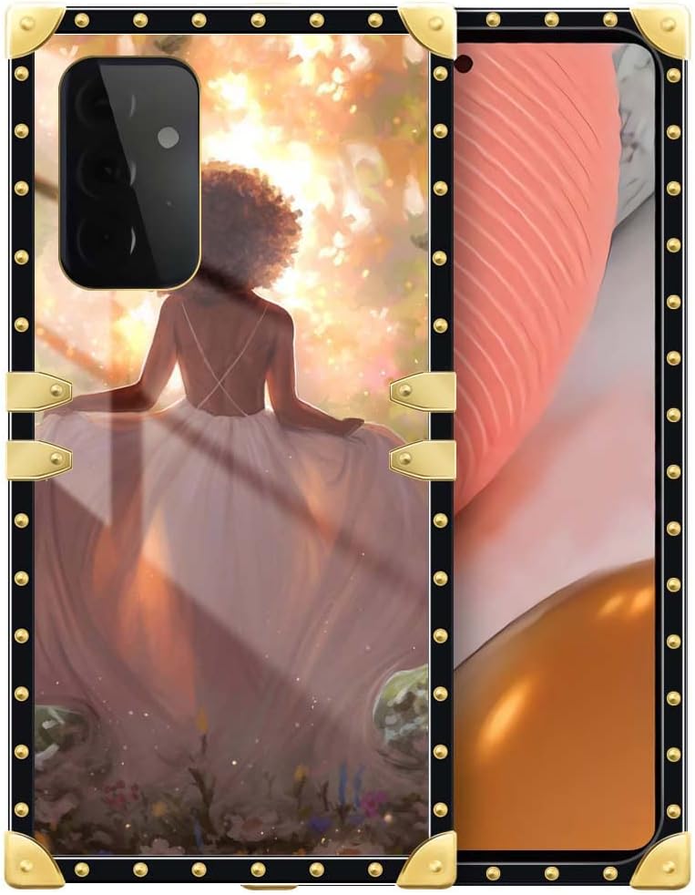 Funda para Samsung Galaxy A72 5G4G, vista trasera de niña en vestido, bordes cuadrados de poliuretano termoplástico suave para Samsung Galaxy A72