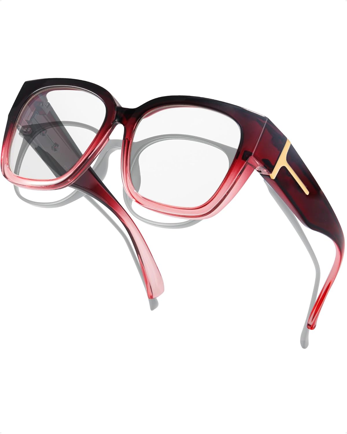 LVIOE Lentes con filtro de luz azul para mujeres y hombres, anteojos de bloqueo de luz azul de gran tamaño para llevar sobre anteojos LB7511