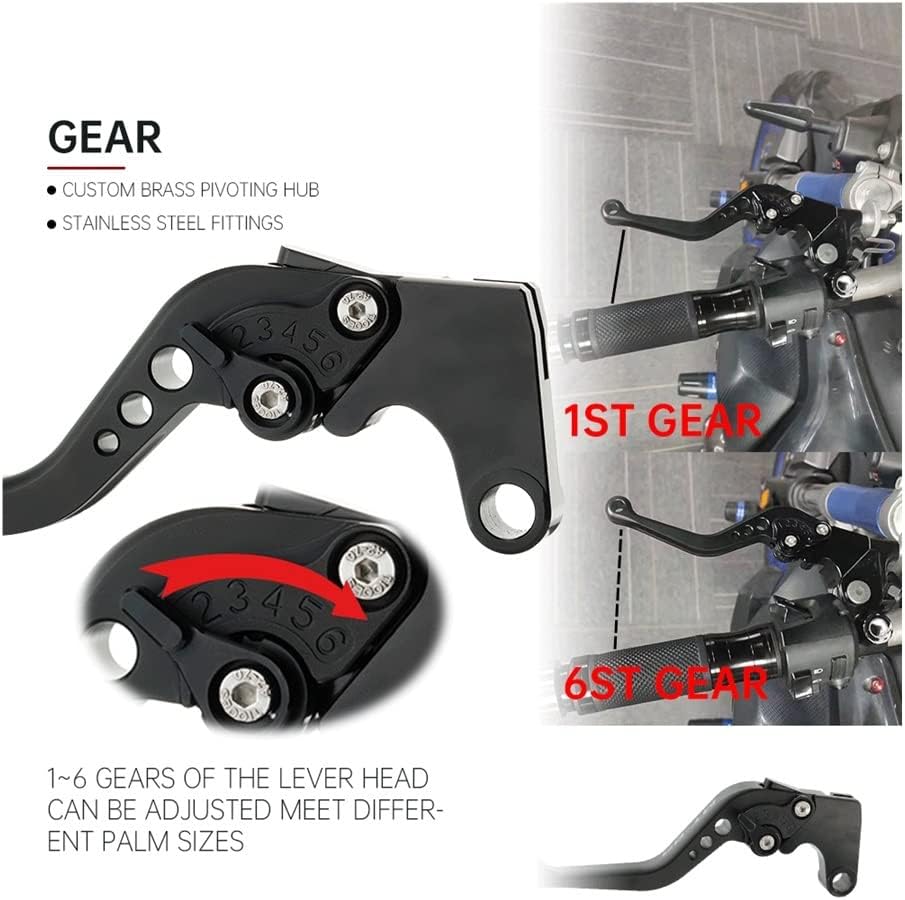 Para Yamaha FZ6 FZ 6 FAZER 2004-2010 Empuñaduras de motocicleta Manillar CNC Aluminio Ajustable Palancas de Embrague de Freno (Color G)