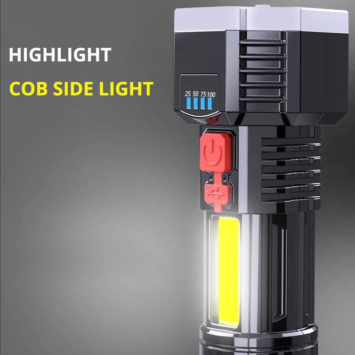 Flashlights High Lumens, Rechargeable LED Flashlight, Super Bright Flashlights 100000 Lumens with 9 LED Light, 4 Modes Handheld Flashlights for