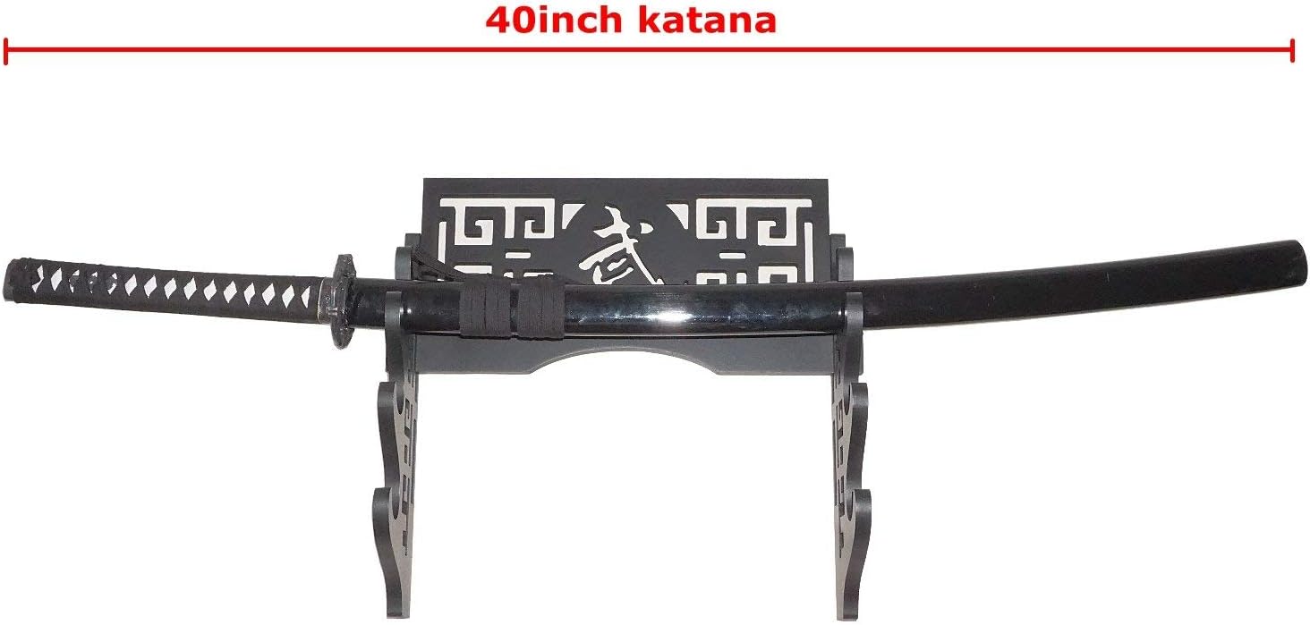 Soporte de espada, soporte de pared, soporte de exhibición samurái, patrón hueco para Katana Wakizashi y espadas estándar, Bushido de 4 niveles