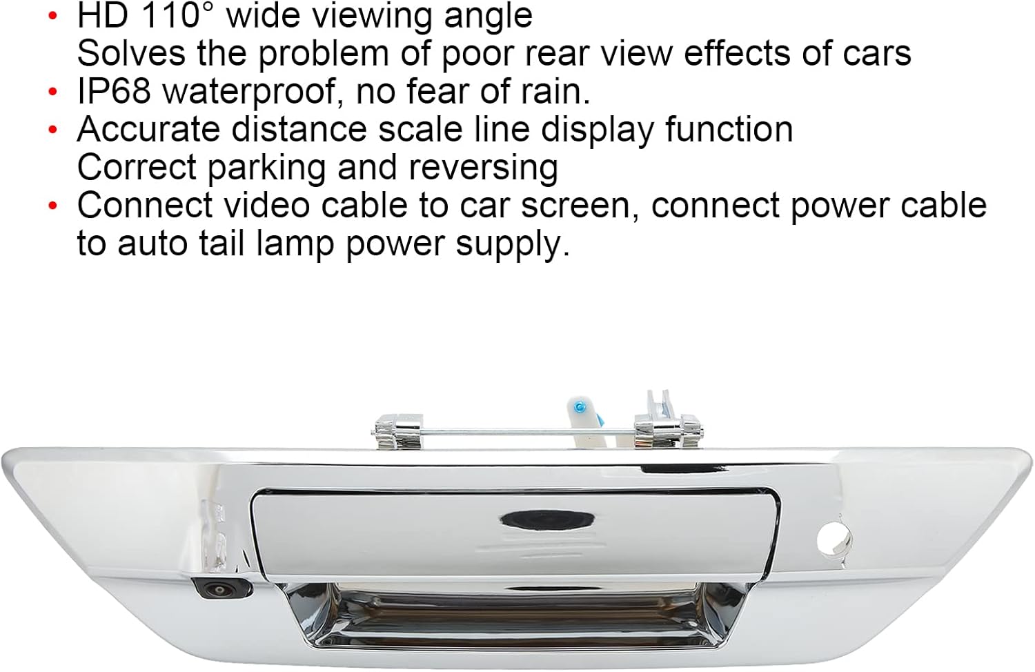 Cámara de respaldo inversa, Fydun DC 12 V IP68 impermeable ángulo de visión de 110  visión nocturna cámara de respaldo para automóvil Hilux Revo