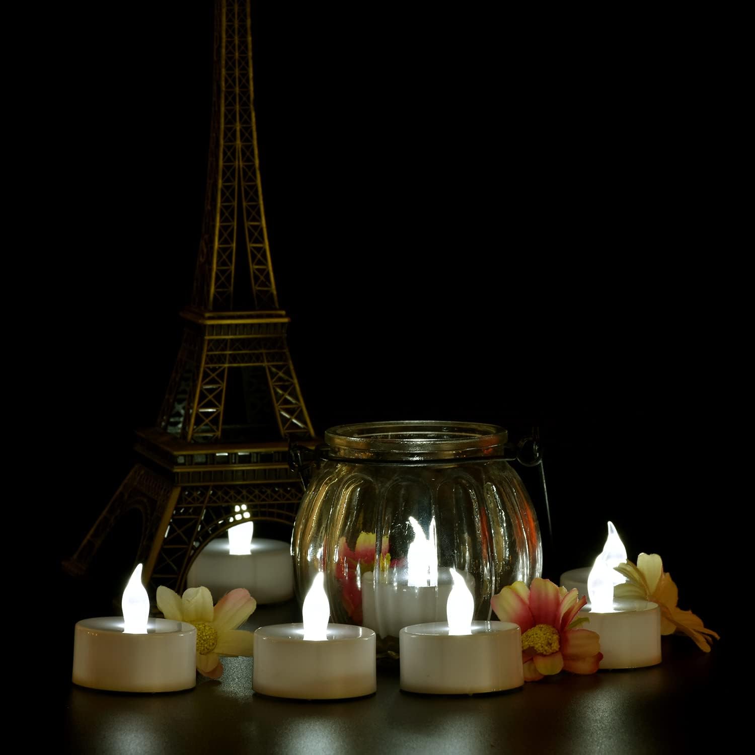 150 velas de té LED parpadeantes sin llama, velas votivas falsas de larga duración, más de 200 horas para el hogar, vacaciones, boda, lámpara blanca
