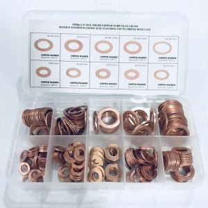 Juego surtido de 200 arandelas de sellado métricas de cobre de 9 tamaños, juego de enchufe de sumidero de anillo plano, junta de sellado de aceite, Juego surtido de 200 arandelas de sellado métricas de cobre de 9 tamaños, juego de enchufe de sumidero de anillo plano, junta de sellado de aceite,