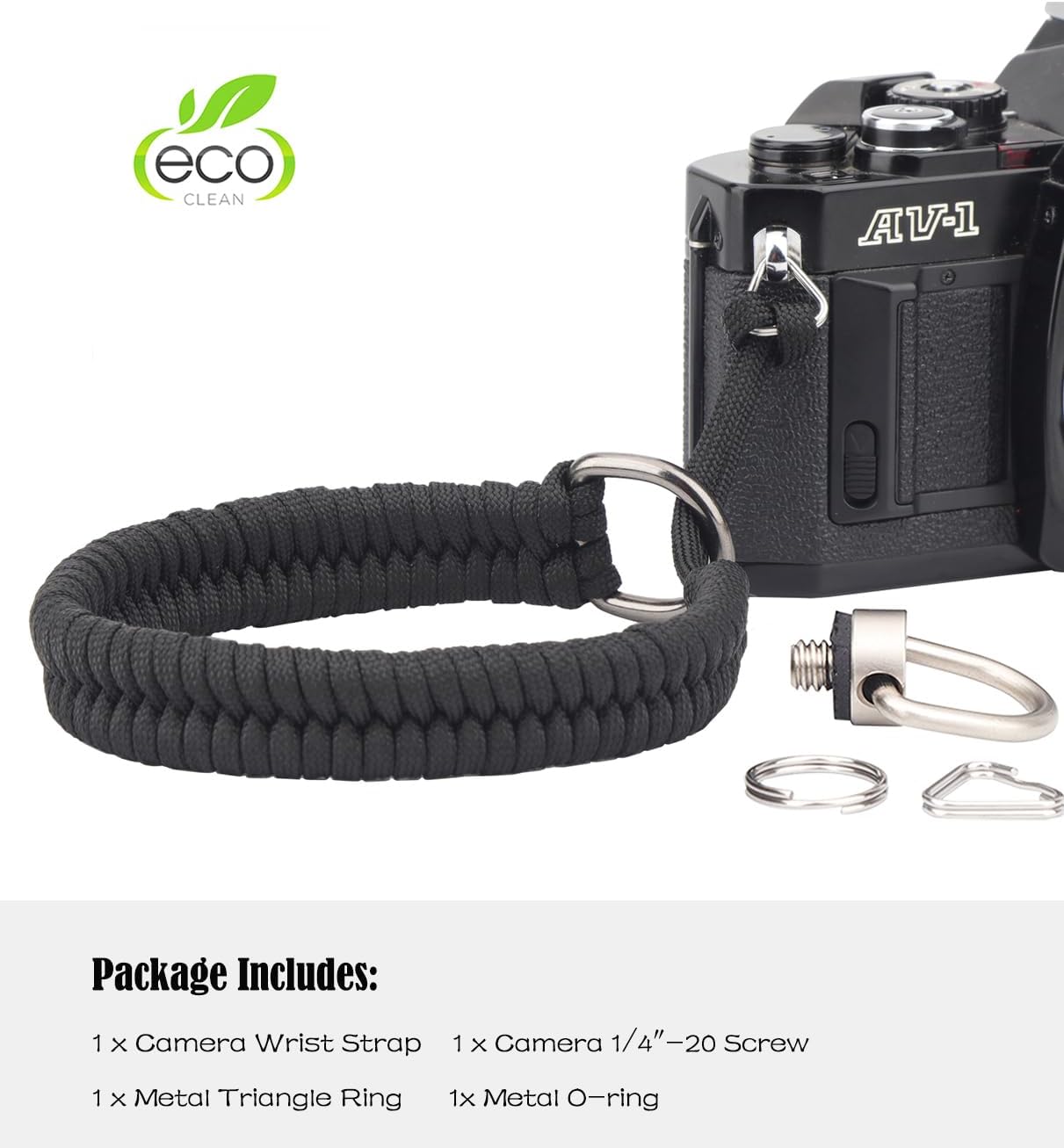 Correa de muñeca de paracaídas para cámaras DSLR, con tornillo de liberación rápida para Insta360 X3, cámaras de acción, palos de selfie (13.8