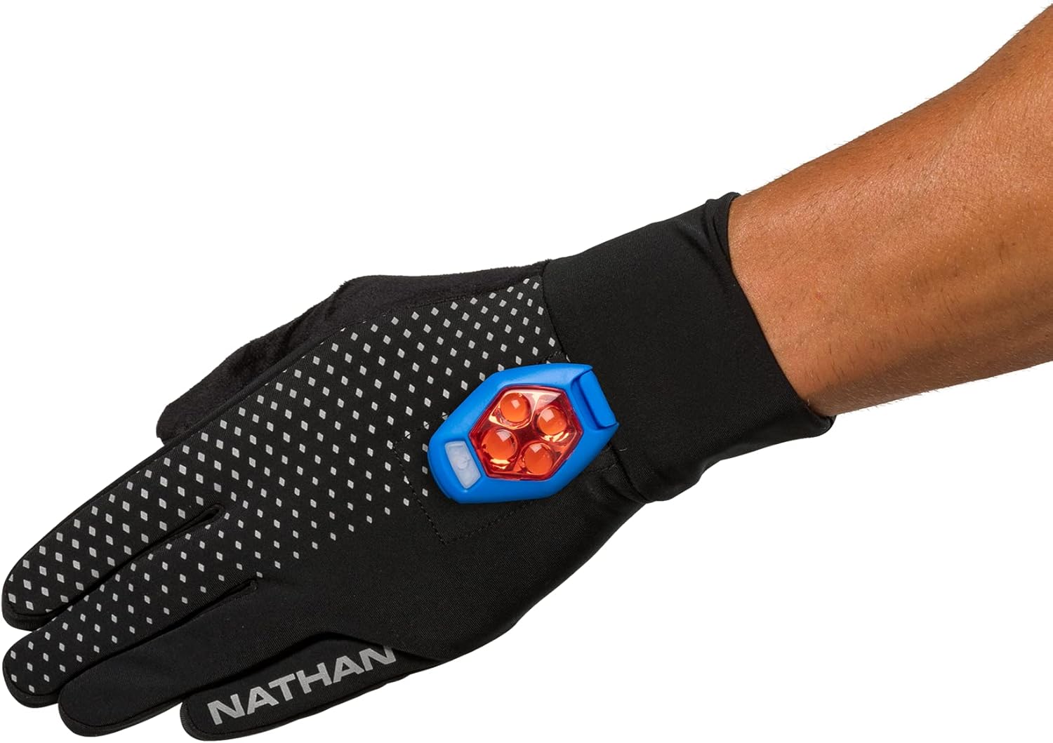 Nathan Guantes reflectantes. Para correr y actividades al aire libre. Dedo de pantalla táctil para uso en smartphone.