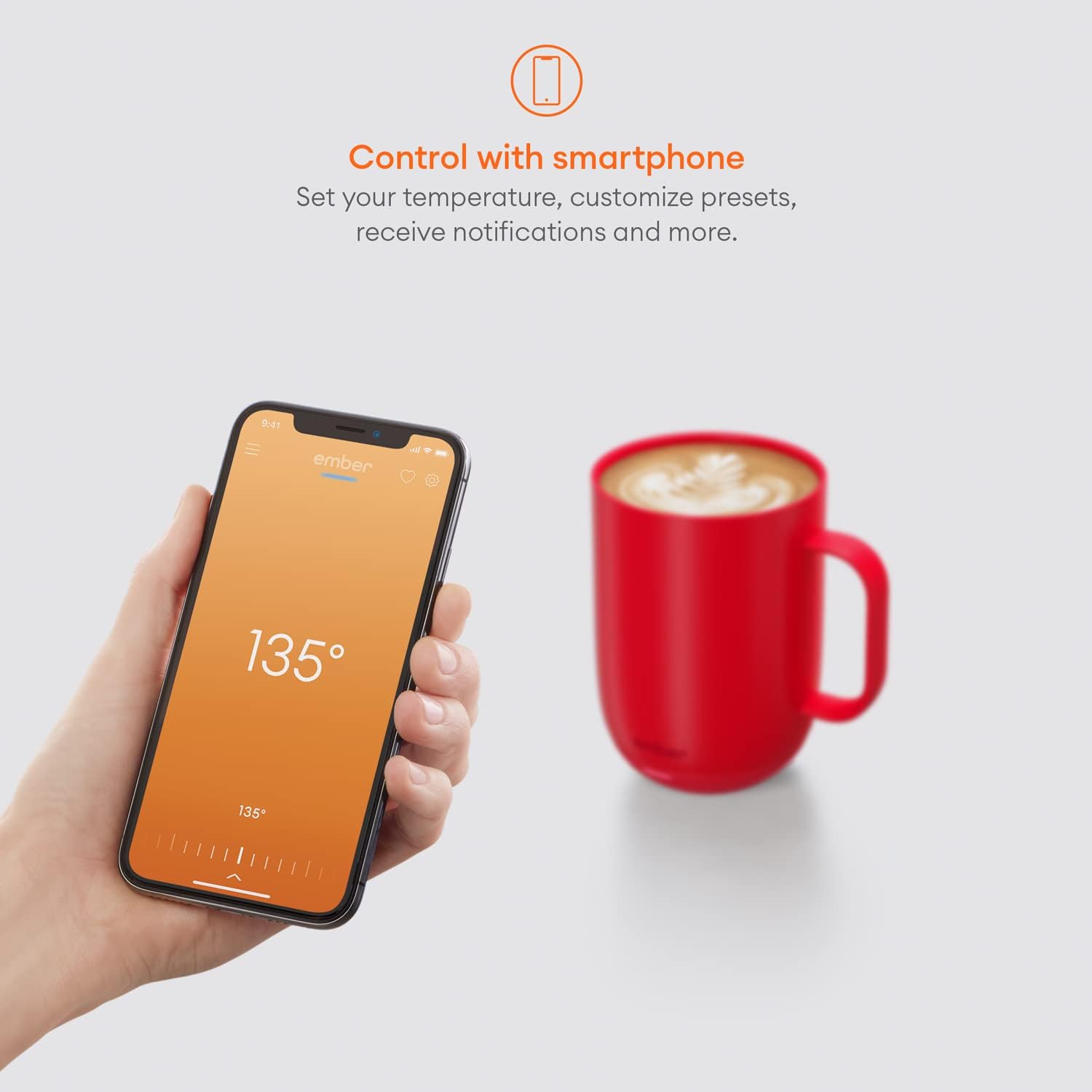 Ember – Taza inteligente con control de temperatura de 2, 14 onzas, color negro, 80 minutos de duración de la batería, taza de café calentada