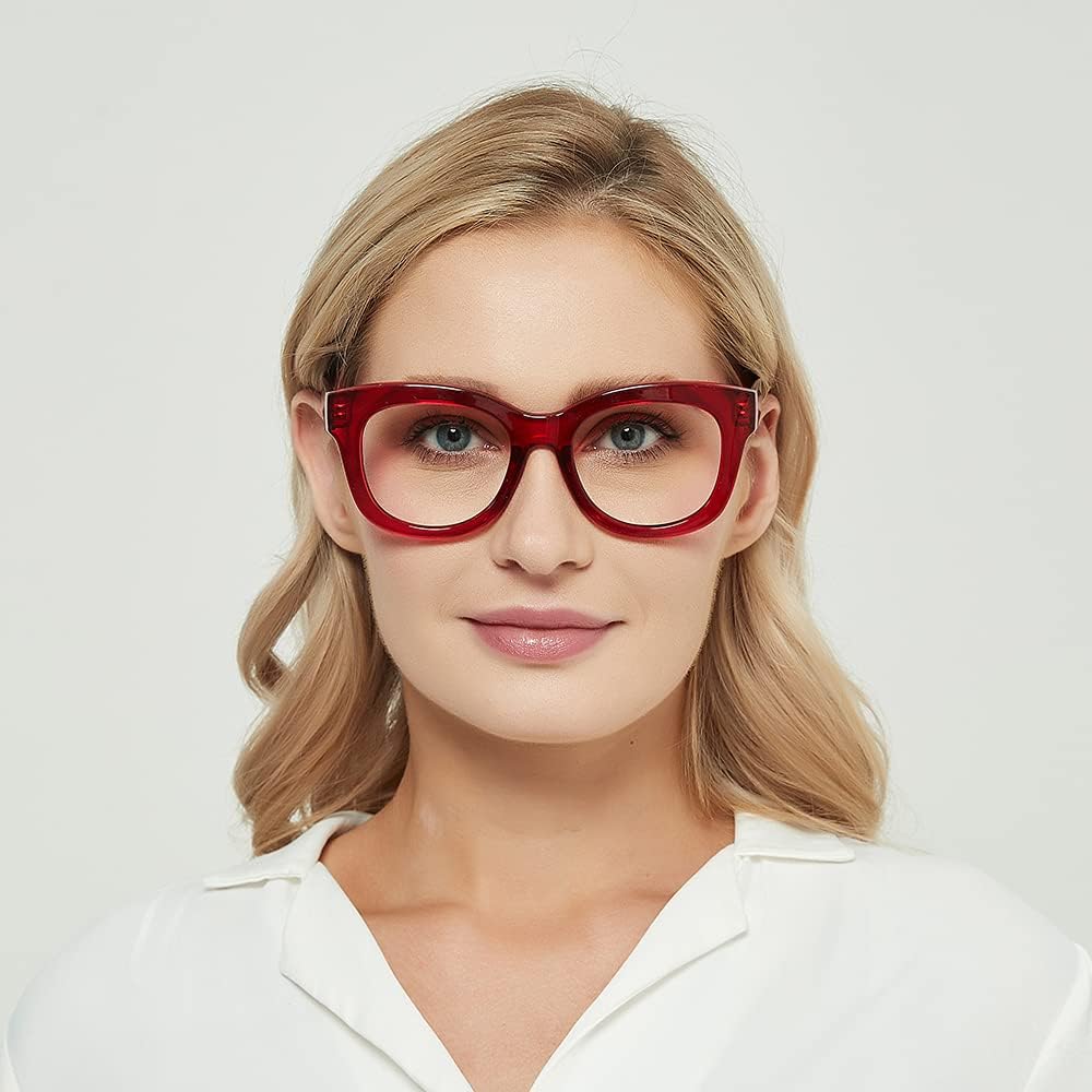 JiSoo Gafas de lectura de gran tamaño para mujeres y hombres, diseño elegante para lectores con marco grande