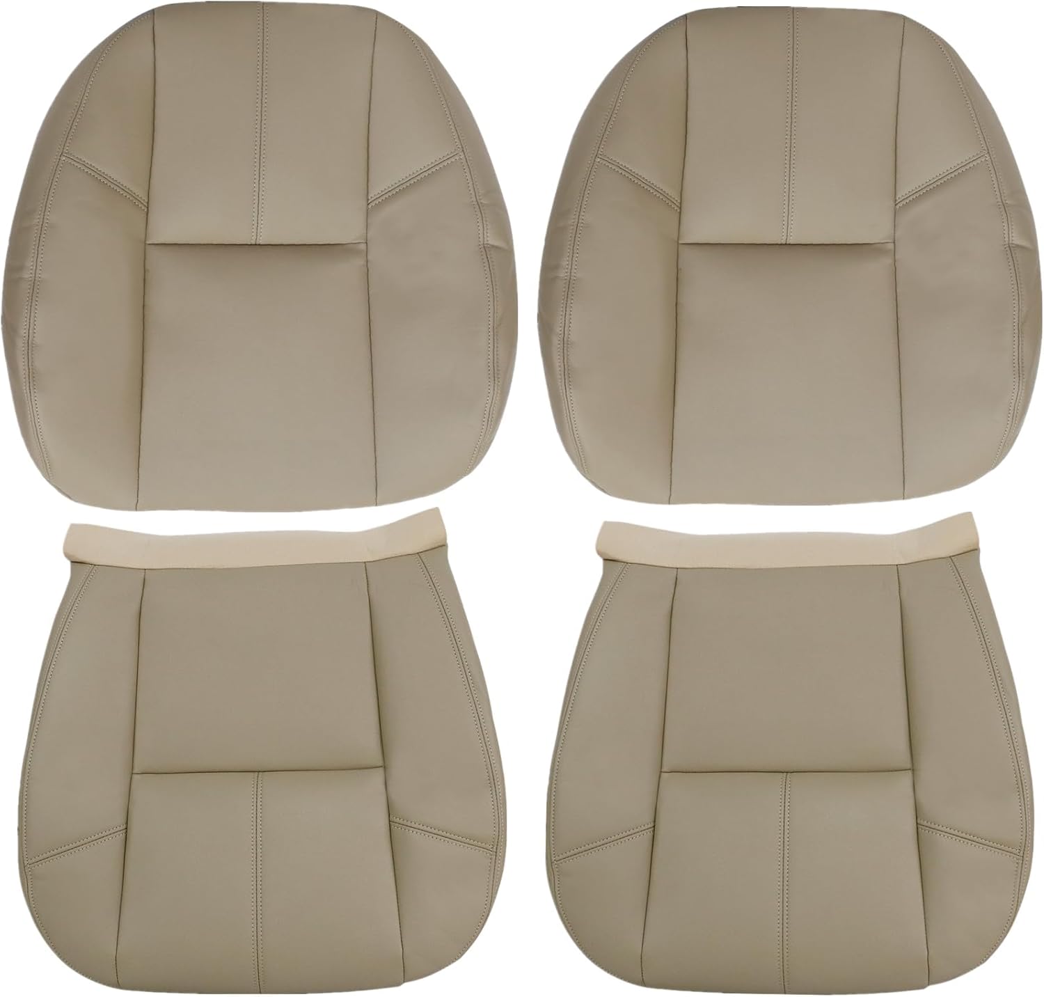 Fundas de asiento de repuesto para parte inferior y trasera de ambos lados, color marrón #333, de piel de microfibra, aptas para Chevy Silverado