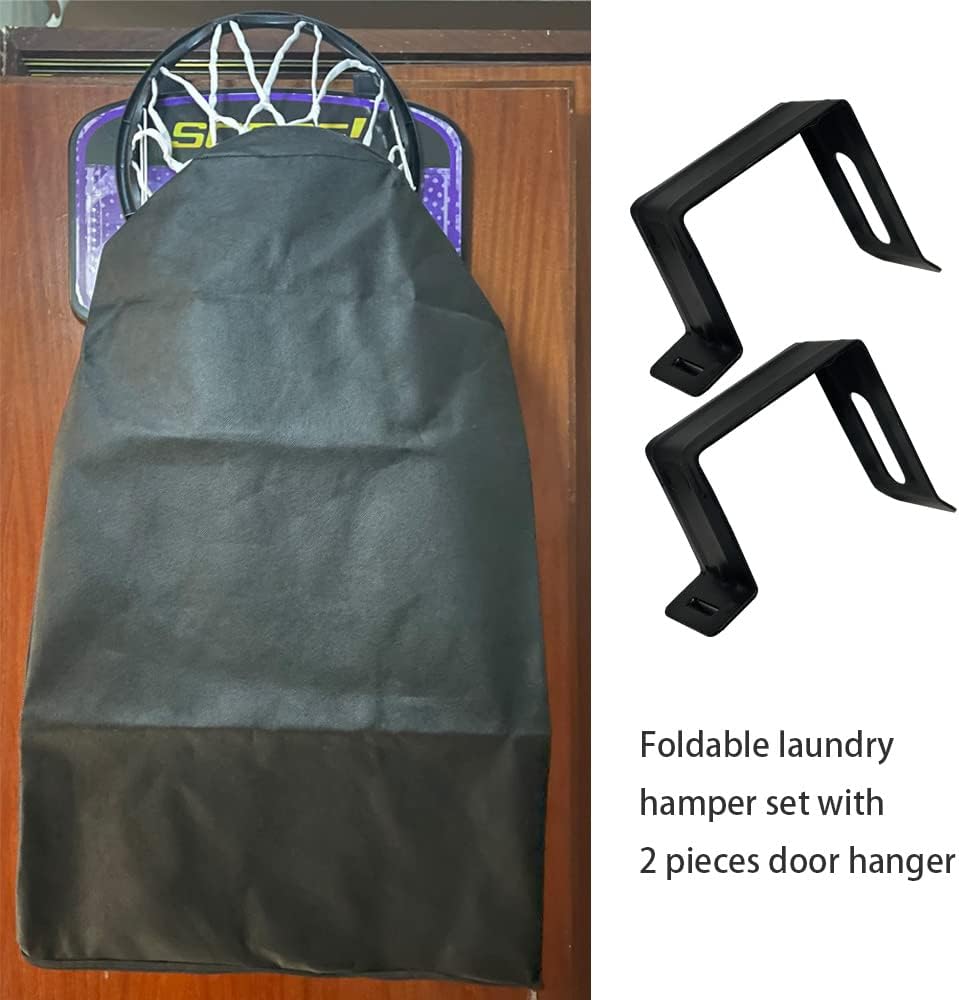 Cesta de baloncesto 2 en 1 para ropa sucia, juego de aro de baloncesto para colgar sobre la puerta, cesta divertida para ropa sucia, juego de bolsa