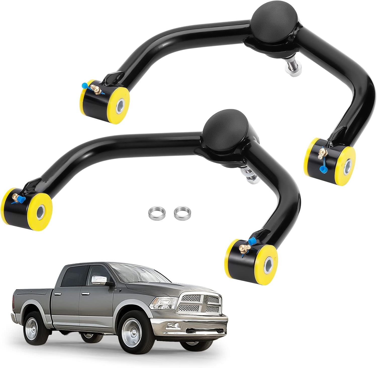 maXpeedingrods Brazo de control superior delantero de elevación de 2-4 pulgadas para Dodge Ram 1500 4WD 2006-2021, UCA delantero con buje de