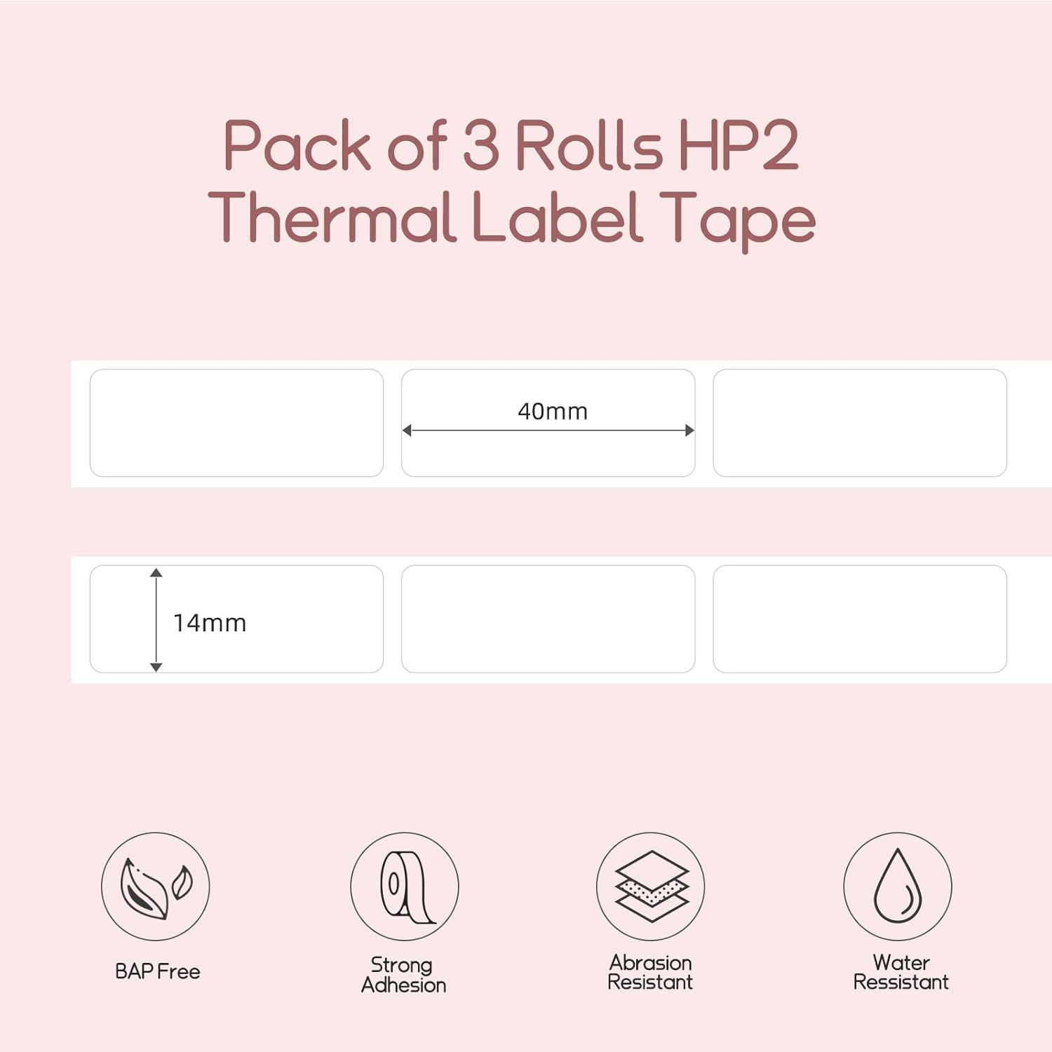 Vretti HP2HP3 – Etiquetas adhesivas adhesivas de papel térmico negro sobre blanco, 3 rollos, 160 etiquetasrollo, 0.55 x 1.57 pulgadas, etiquetas
