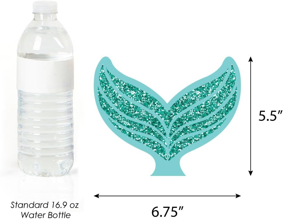 Big Dot of Happiness Let’s Be Mermaids – Decoraciones de cola para baby shower o fiesta de cumpleaños – Juego de 20