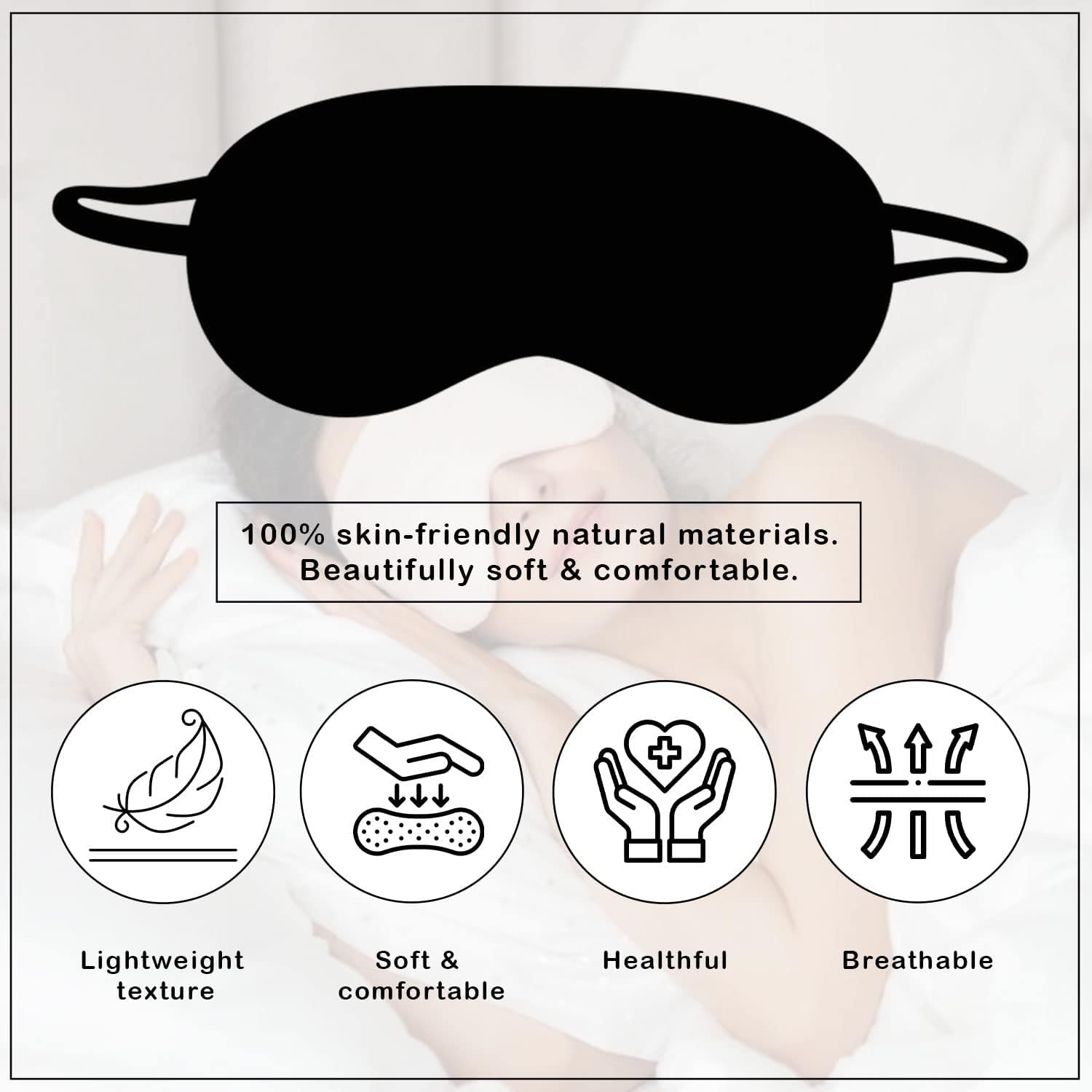 Máscara de ojos contorneada 3D para dormir, máscara de lujo para dormir con correa ajustable, suave y cómoda máscara de ojos nocturnos para hombres
