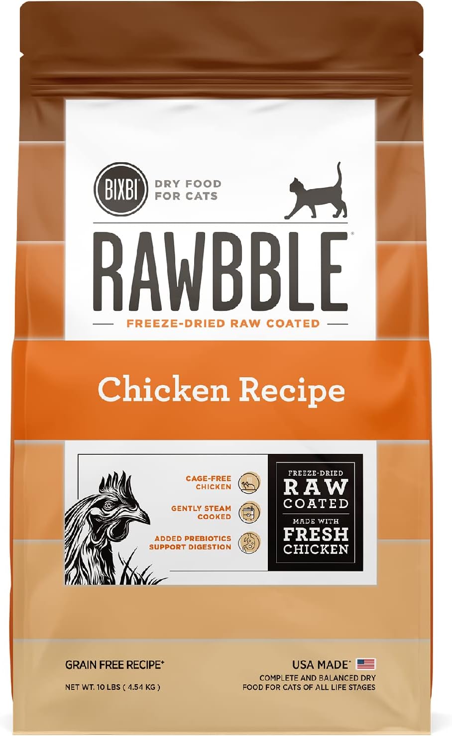 BIXBI Rawbble Receta de pollo seco para gatos, 10 libras