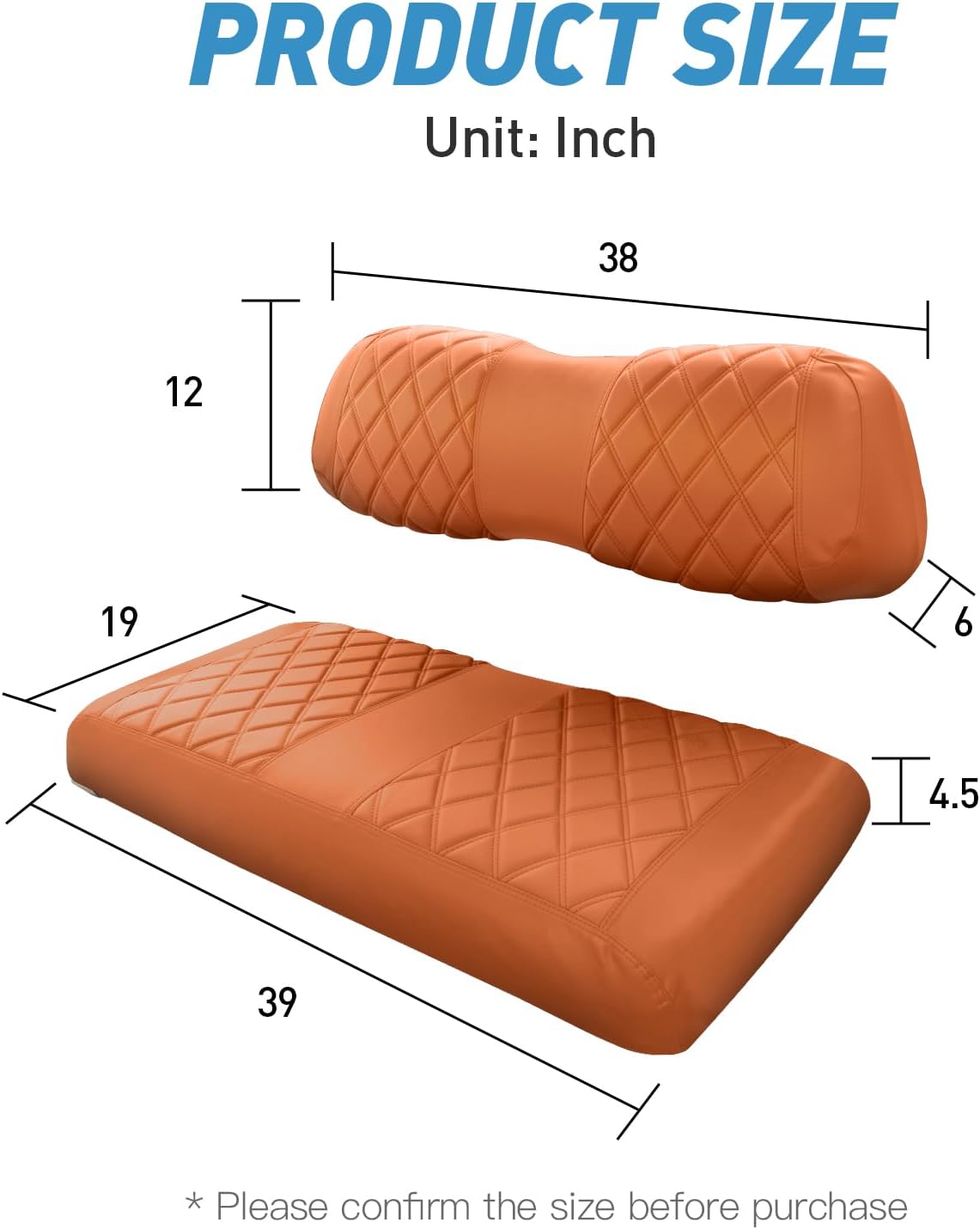 NOKINS Kit de fundas de asiento de diamante para carrito de golf, para club car EZGO Yamaha cojín de asiento ordinario, no hay necesidad de usar