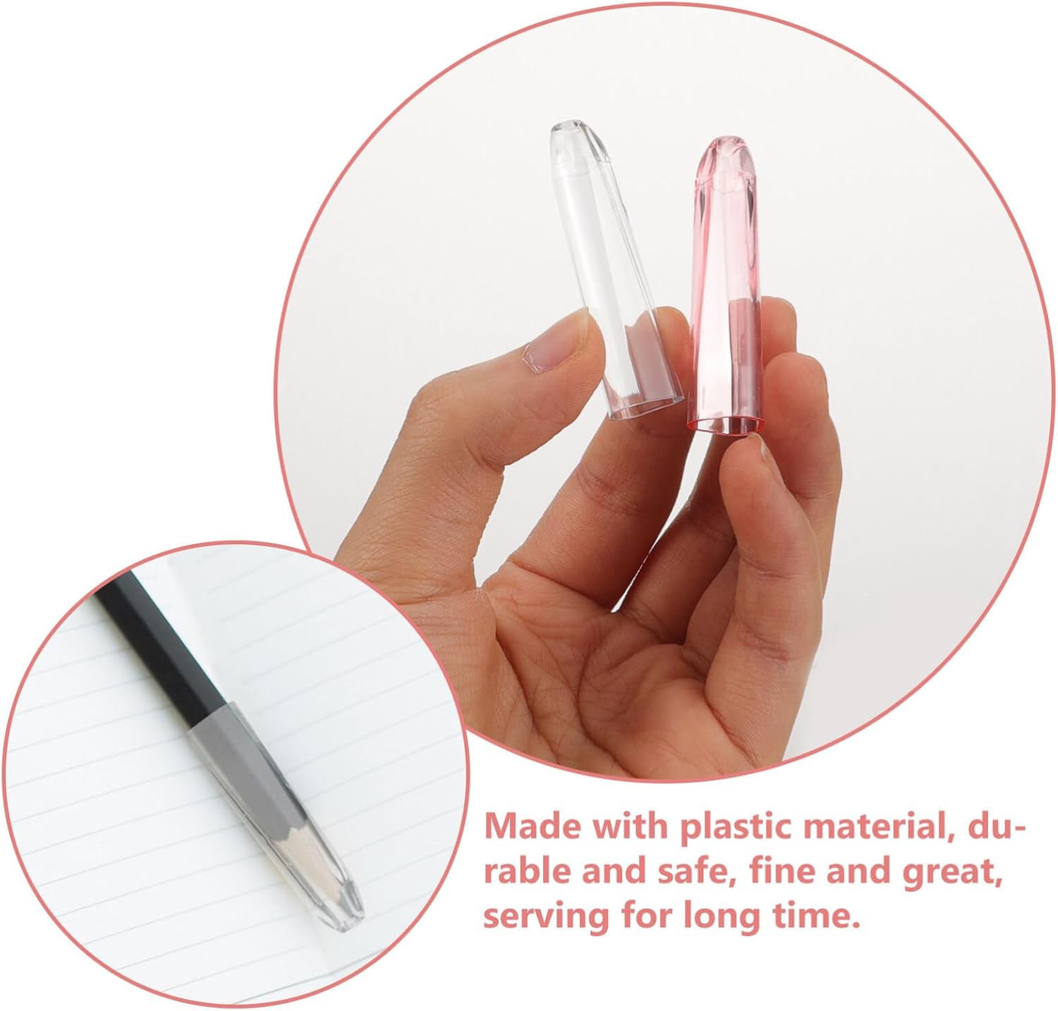 SEWACC Protector de punta de lápiz de plástico, 12 unidades, extensor de lápiz para escuela, tapas de bolígrafos, tapas de lápiz para suministros de