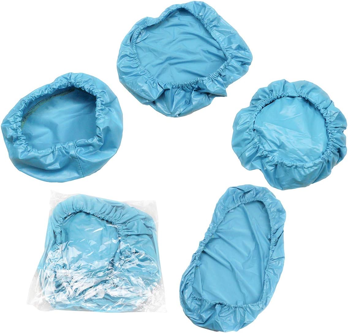 Juego de 4 fundas protectoras completas para sillas dentales, seda de leche avanzada + TPU + película compuesta impermeable (tamaño grande, azul)