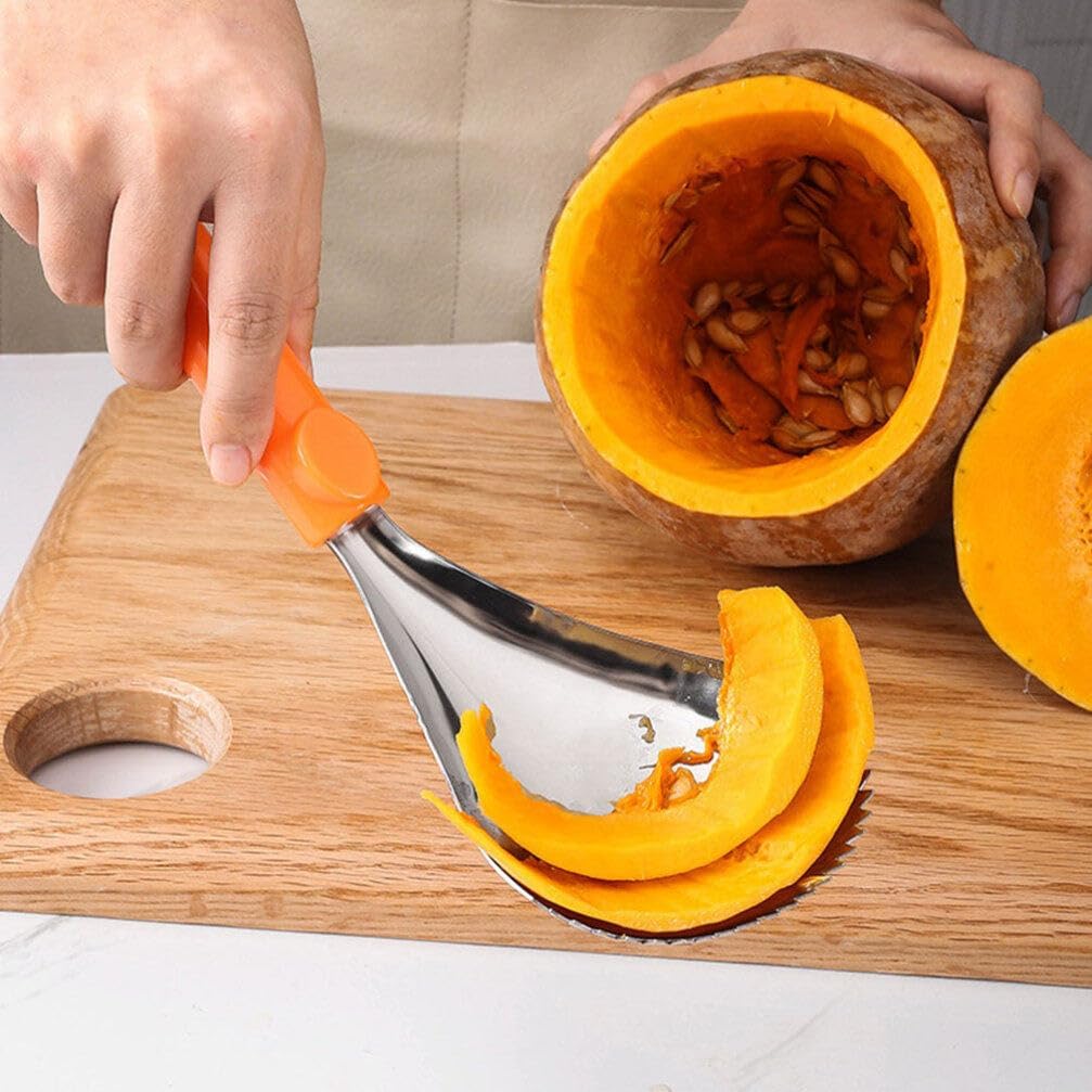 Herramientas manuales 3 piezas de calabaza cuchara de acero inoxidable herramienta de tallado de frutas manual sandía melón cuchara calabaza