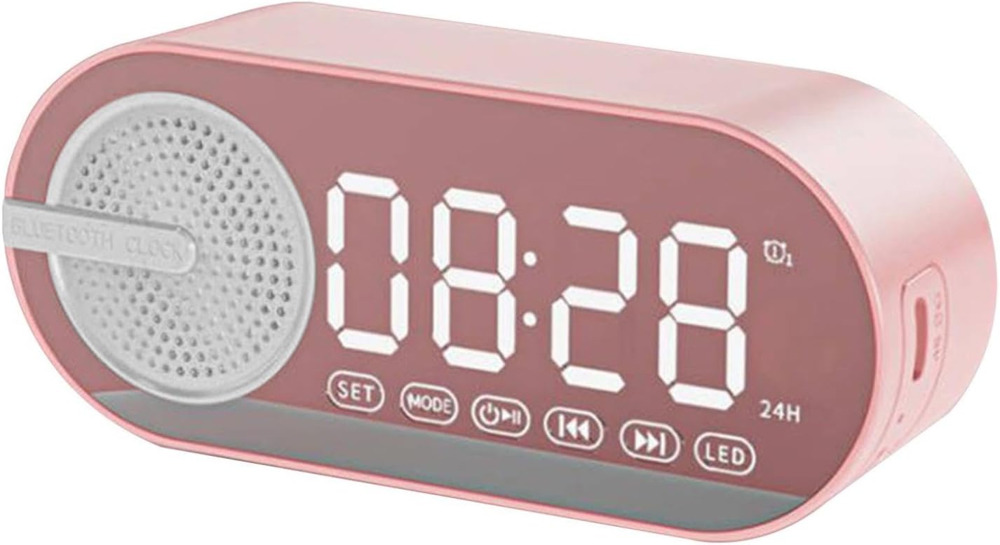 Altavoz Bluetooth portátil con sistema de reloj despertador doble, altavoz multifuncional y reloj digital con alto volumen, carga USB Bluetooth