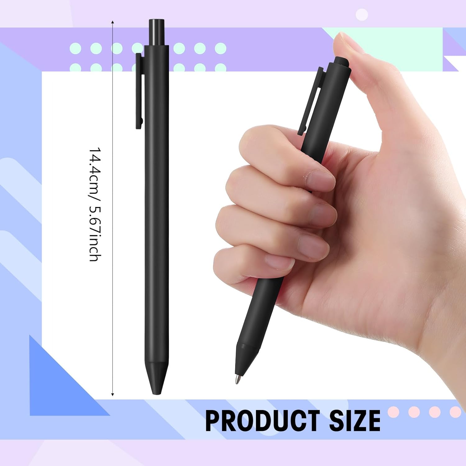 100 bolígrafos retráctiles y cómodos para baby shower, bonitos y elegantes bolígrafos de tinta negra, bonitos suministros escolares en punta media