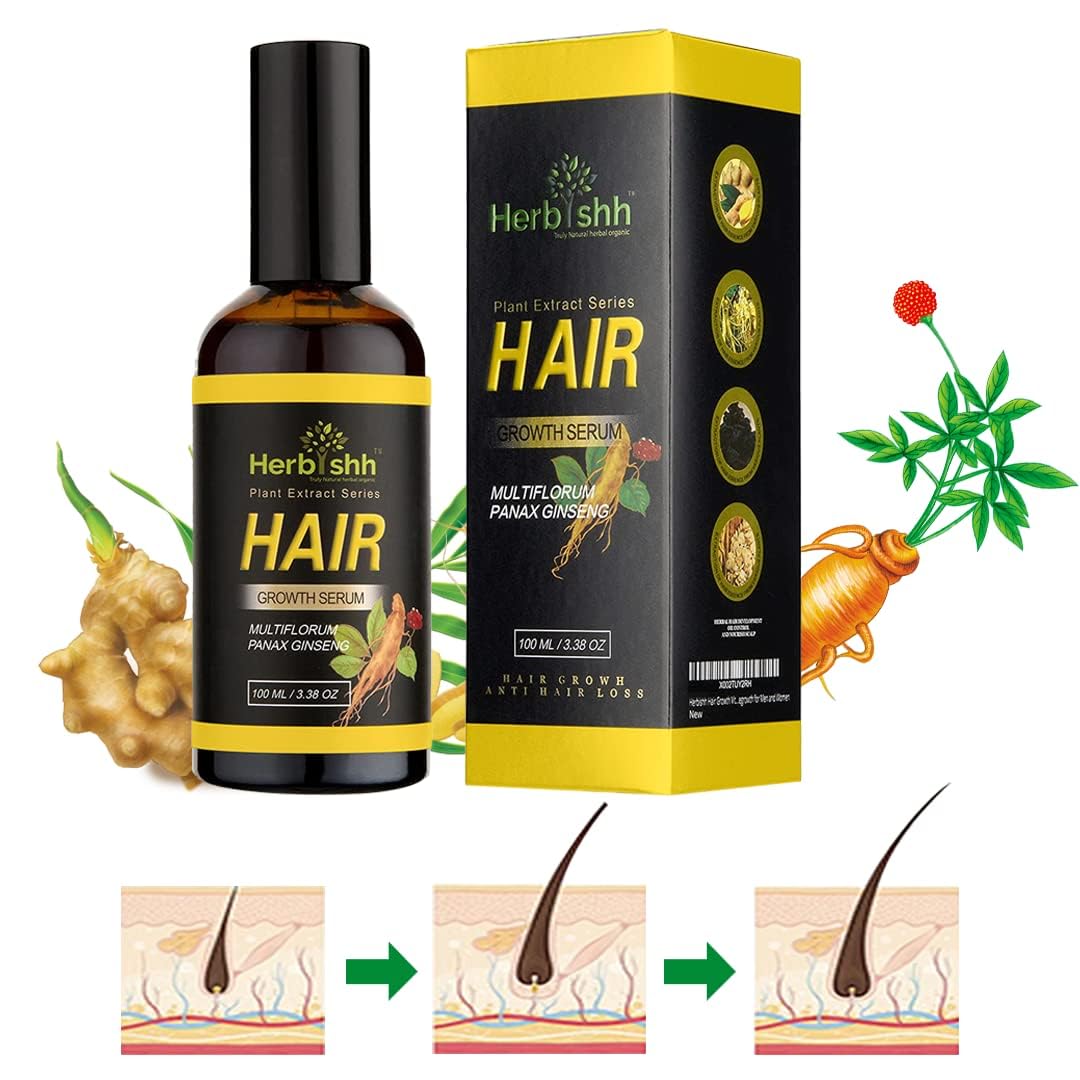 Herbishh Suero Vitalizer, fortalecedor del cabello, adelgazamiento, repara los folículos capilares, promueve el cabello más grueso y fuerte y