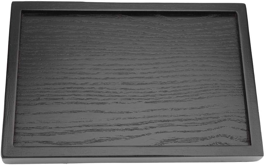 Bandeja de madera maciza con forma rectangular para té, café, bebidas, aperitivos, desayuno, restaurante, vajilla de comedor (8.66 x 5.91 pulgadas)